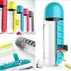 Portable Water Bottle with Built-in Pill Box for Medicines, Vitamins, Perfect for Outdoor, Gym, Fitness, Camping and Traveling