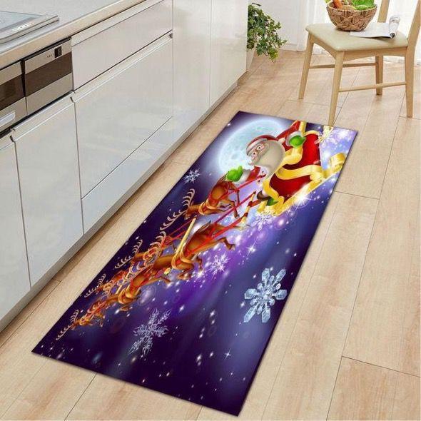 Christmas Bathroom Non-Slip Doormat Kitchen Absorbent Strip Bedroom Floor Mat Floating Mattress Living Room Carpet