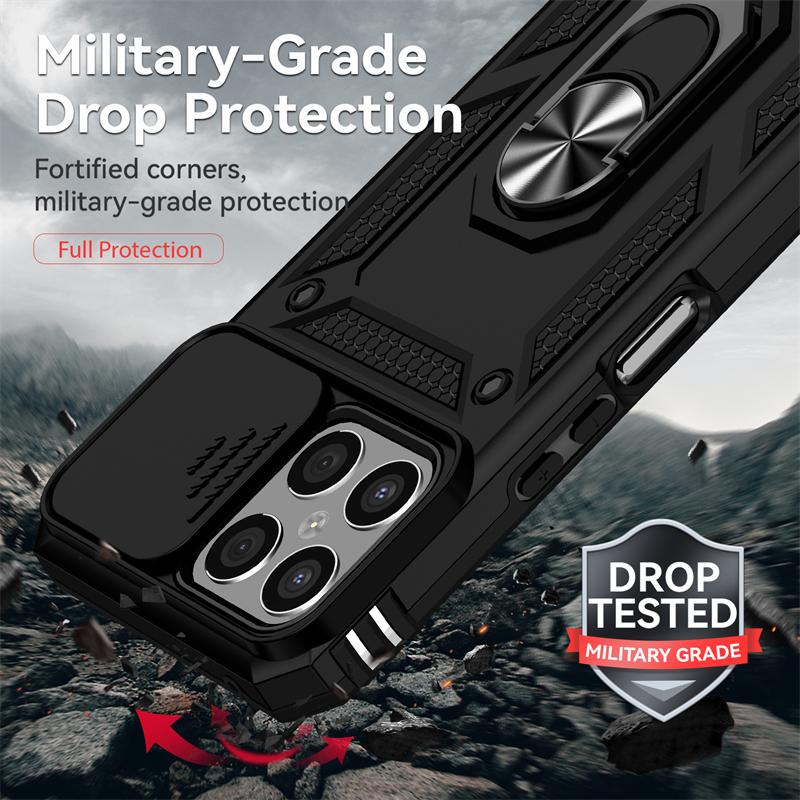 For Honor X8 Case 2022 Magnetic Holder Ring Phone Case For Huawei Honor X8 HonorX8 TFY-LX1 Camera Slide Lens Protect Back Cover