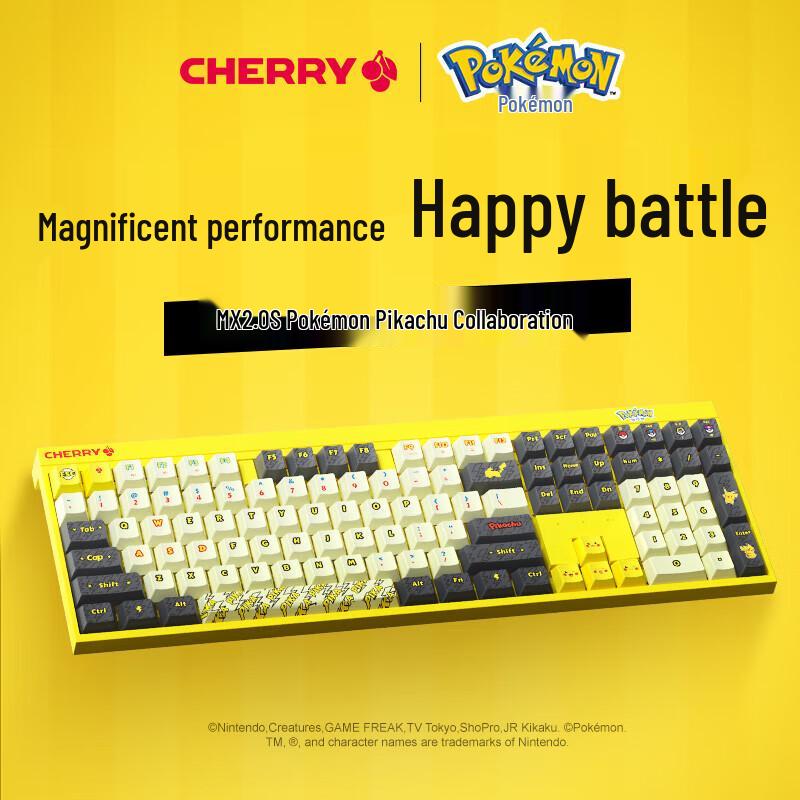 CHERRY MX 2.0S Wireless Pokémon Mechanical Keyboard - Red Switch