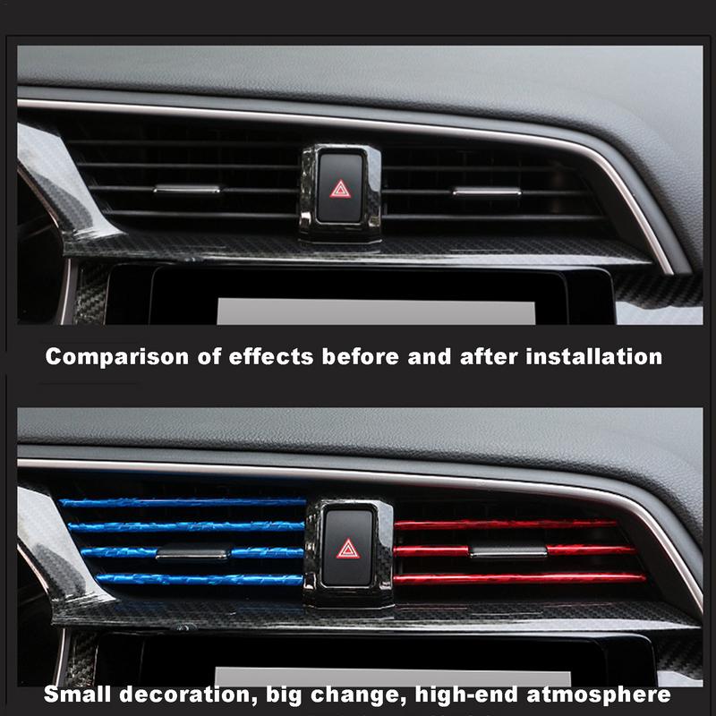 10pcs Car Air Conditioner Decoration Strip U Shape Decorative Clips Car Interior Strip for Dashboard Air Conditioning Vents
