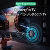 RGB Bluetooth 5.4 Audio Sender Empfänger 3,5 mm AUX Stereo Musik Drahtloser Adapter mit Mikrofon Unterstützung TF-Kartenwiedergabe für Auto TV PC