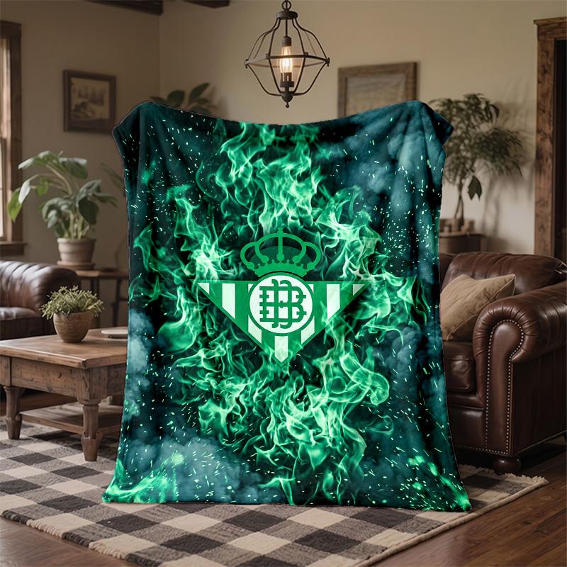 Real Betis Football Print Flannel Blanket Soft Warm Sofa Bed Throw Blanket For Home Office Bedroom