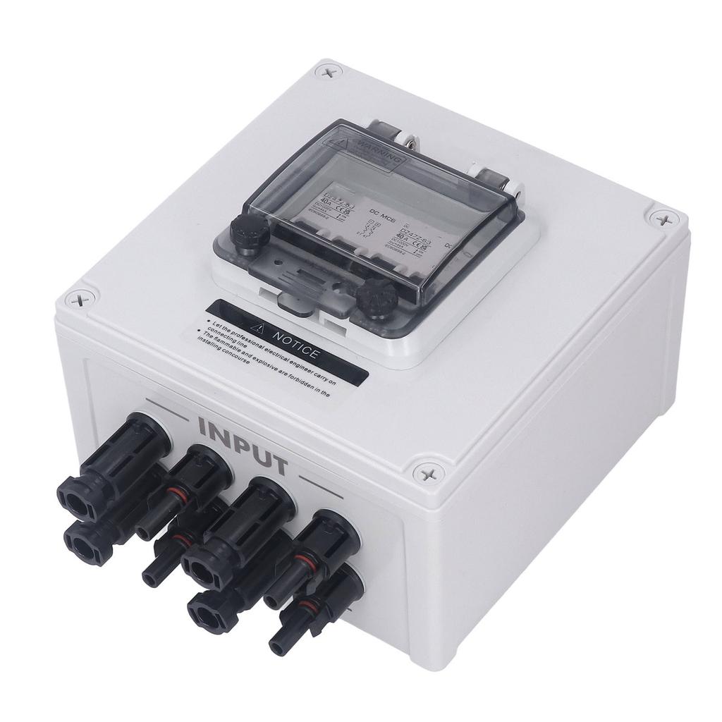 PV Combiner Box IP67 Waterproof Solar Combiner Box with 2 Pcs 2P 40A DC Circuit Breaker
