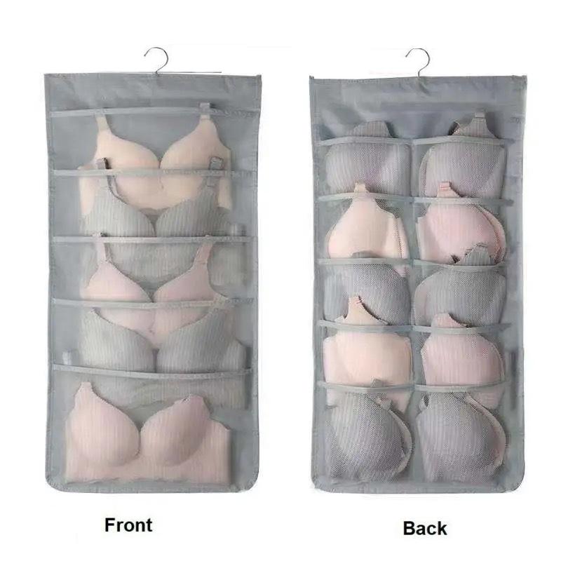 15/24/30/36 Pockets Double 2 Side Hanging Bag Bra Underwear Storage Organiser Tidy Hanger