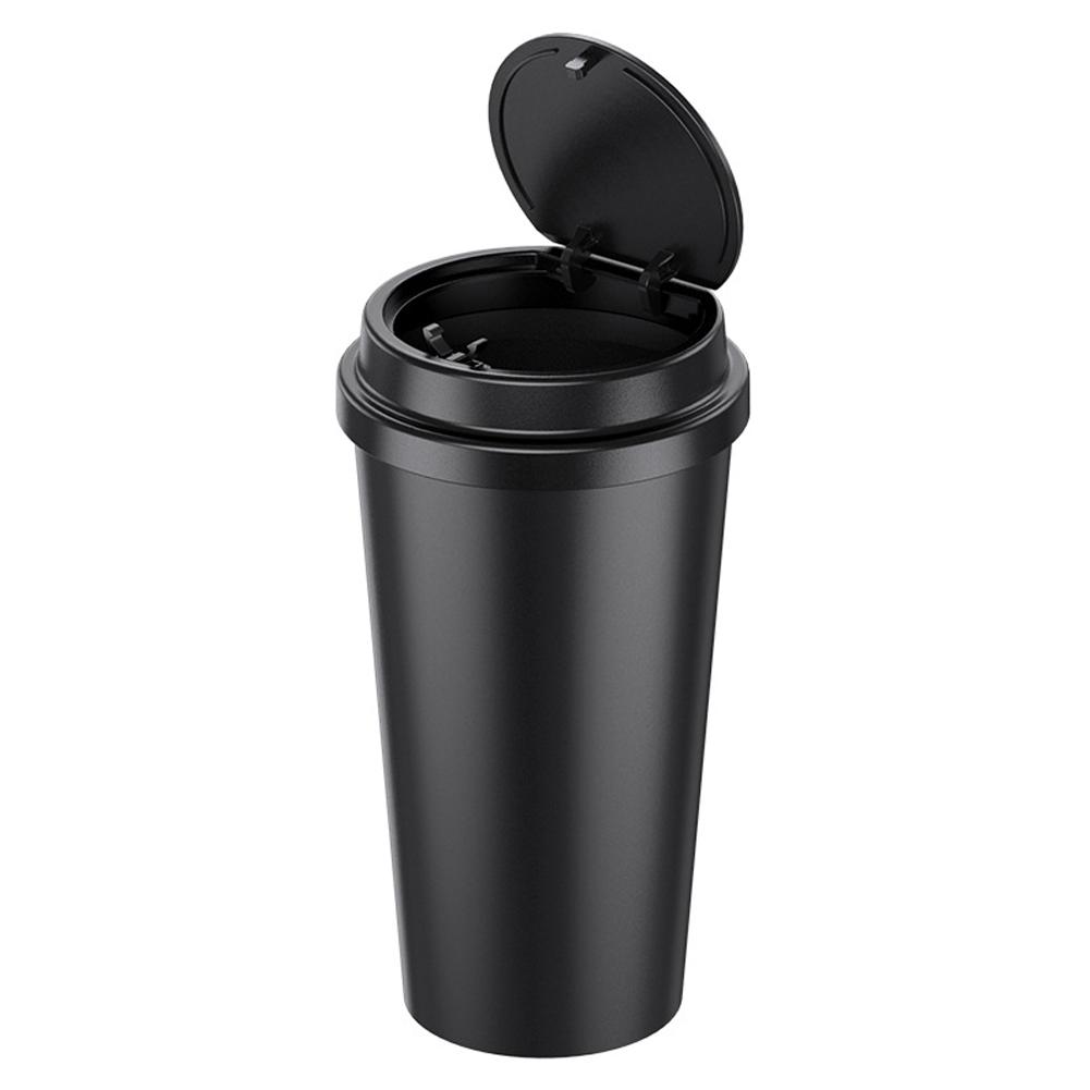 Car Styling Trash Can with Pop-up Lid Round Garbage Bin Auto Interior Waste Storage Cup Holder Trash Container Accessories