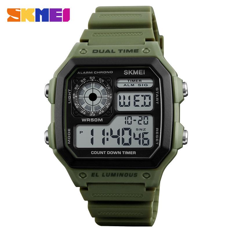 Skmei Men's Digital Sports Watch: Fashionable, Waterproof, Luminous Display for Outdoor Activities & Students.