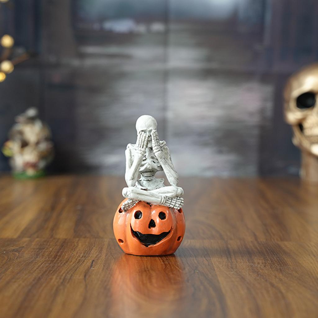 Skelett Kürbis Geist Form Verzierungen Halloween Haus Schreibtisch Dekoration Drei Nicht Skelett Harz Verzierungen Atmosphäre Dekoration