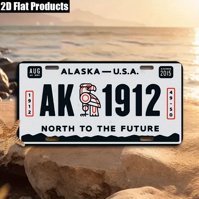 Motorcycle Souvenir License Plate, Metal Auto Wall Decor 15x30cm
