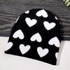 Winter Teen Beanies Hat Elastic Windproof Heart Pattern Hat Ear Protector Hat Adult Winter Cycling Skiing Accessories