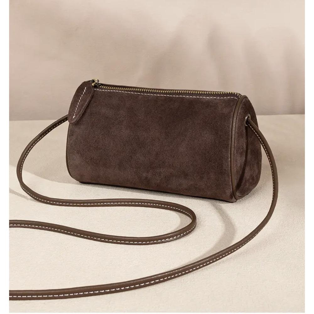 

2025 spring/summer new frosted bag women s niche fashion casual retro bag versatile bucket bag one-shoulder crossbody crossbody bag