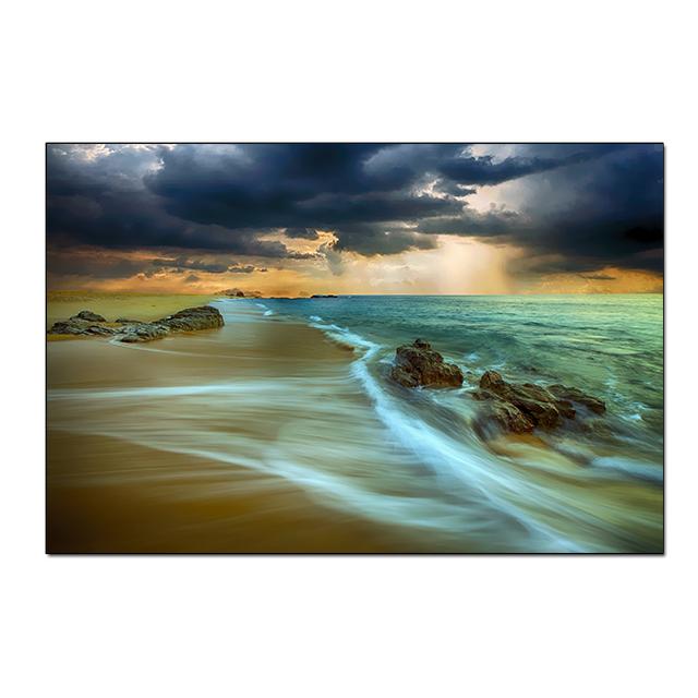 Sonnenaufgang, Meereslandschaft, Strand, Leinwandgemälde, moderne Poster und Drucke, Cuadros, Wandkunst, Bilder, Wohnzimmer, Heimdekoration, ohne Rahmen, ohne Rahmen