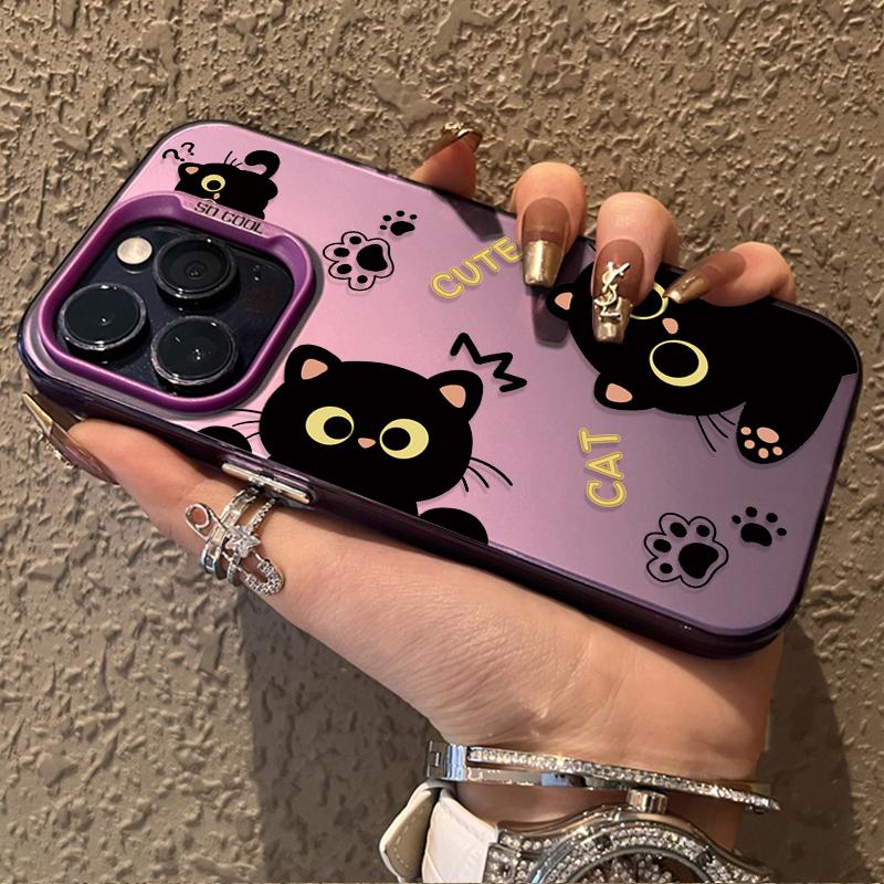 Cartoon Cute Black Cat Phone Case for Xiaomi Redmi Note 14 13 12 11 10 9 8 Pro Plus 14S 12S 11S 10S 9S Redmi 14C 14R 13C 12C 11A