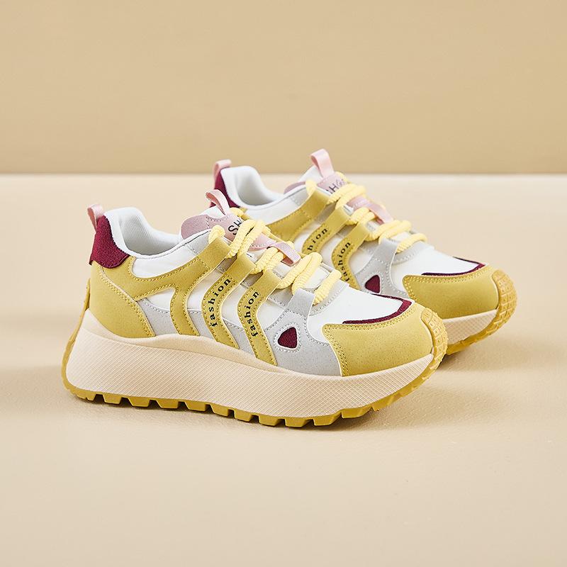 Fashion 2024 Spring New Thick Sole Sports Style Casual Shoes Comfortable Colored Sneakers Fashion Versatile Women's Shoes