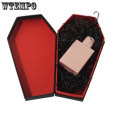 WTEMPO 1PC 21.7*11.6*3.3CM Gothic Mini Halloween Paper Coffin-shaped Packing Boxes Chocolate Candy Perfume Gift Boxes with Lid