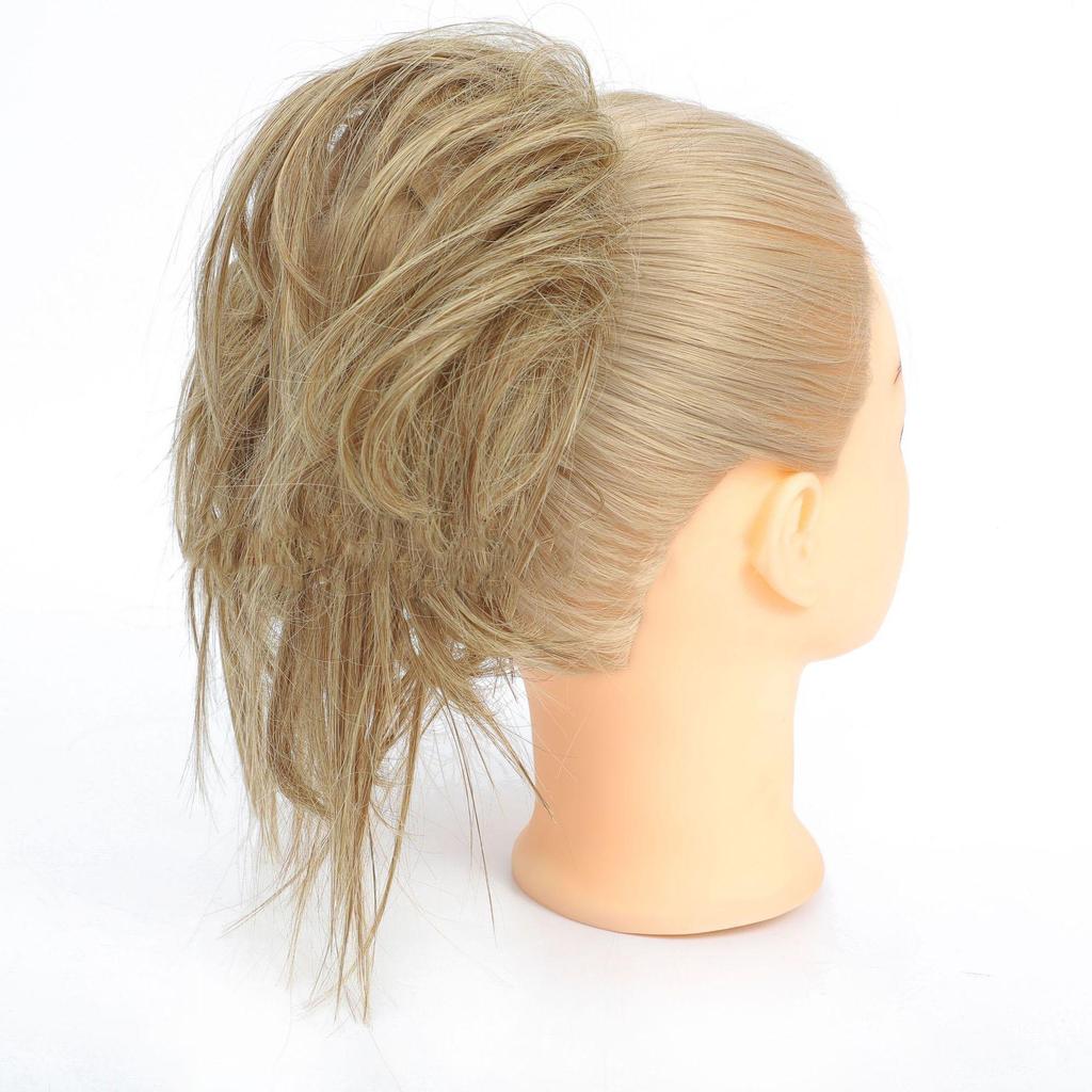 Syntetisk Chignon rotete Scrunchies Elastisk bånd hårbolle Rett oppsatt hårpynt Høy temperatur fiber Naturlig falskt hår