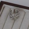 Anello in Argento Sterling 925 da Donna Gioielli Raffinati Dito Regolabile Aperto Vintage alla Moda Anello Dorato del Periodo tra le Due Guerre per Festa Regalo di Compleanno