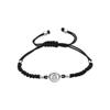 Bracelet - LUXENTER - Button - 925 Sterling Silver - Zirconia - Rhodium-plated, Adjustable Length