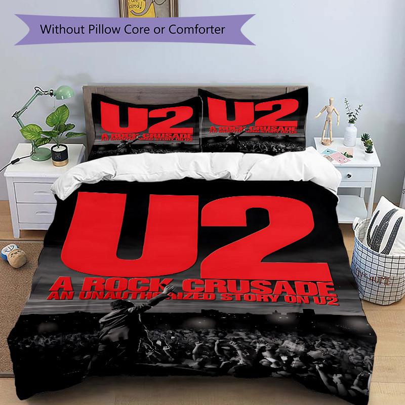 3pcs U2, Rock Crusade Duvet Cover Set - Soft & Breathable Bedding, Includes 1 Duvet Cover and 1/2 Pillowcases (No Insert) yy251107199