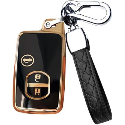 HIBEYO TPU Capa para Chave Fob para Toyota 86 Crown Mark X Camry Prius Wish Ractis Avensis Aqua IQ Vitz Land Cruiser Prado Subaru Capa para Chave de Carro Shell