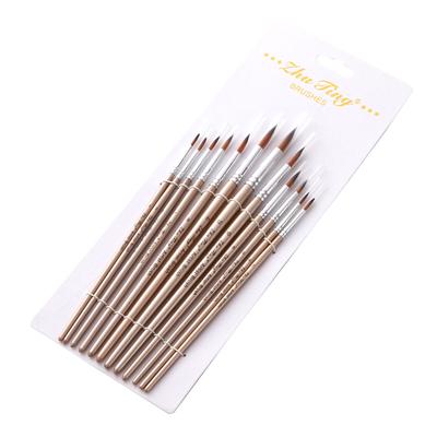 12-teiliges Pinsel-Set, runde Pinsel mit spitzer Spitze und Nylonhaar für Künstler, Acryl, Aquarell