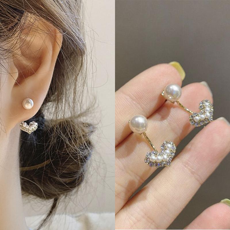 Brincos de Metal Dourado com Cristais em Forma de Gota Dupla Círculo Simples Coreanos Para Mulheres Moda Pequenos Pendientes Joias Melhores Amigas Presentes