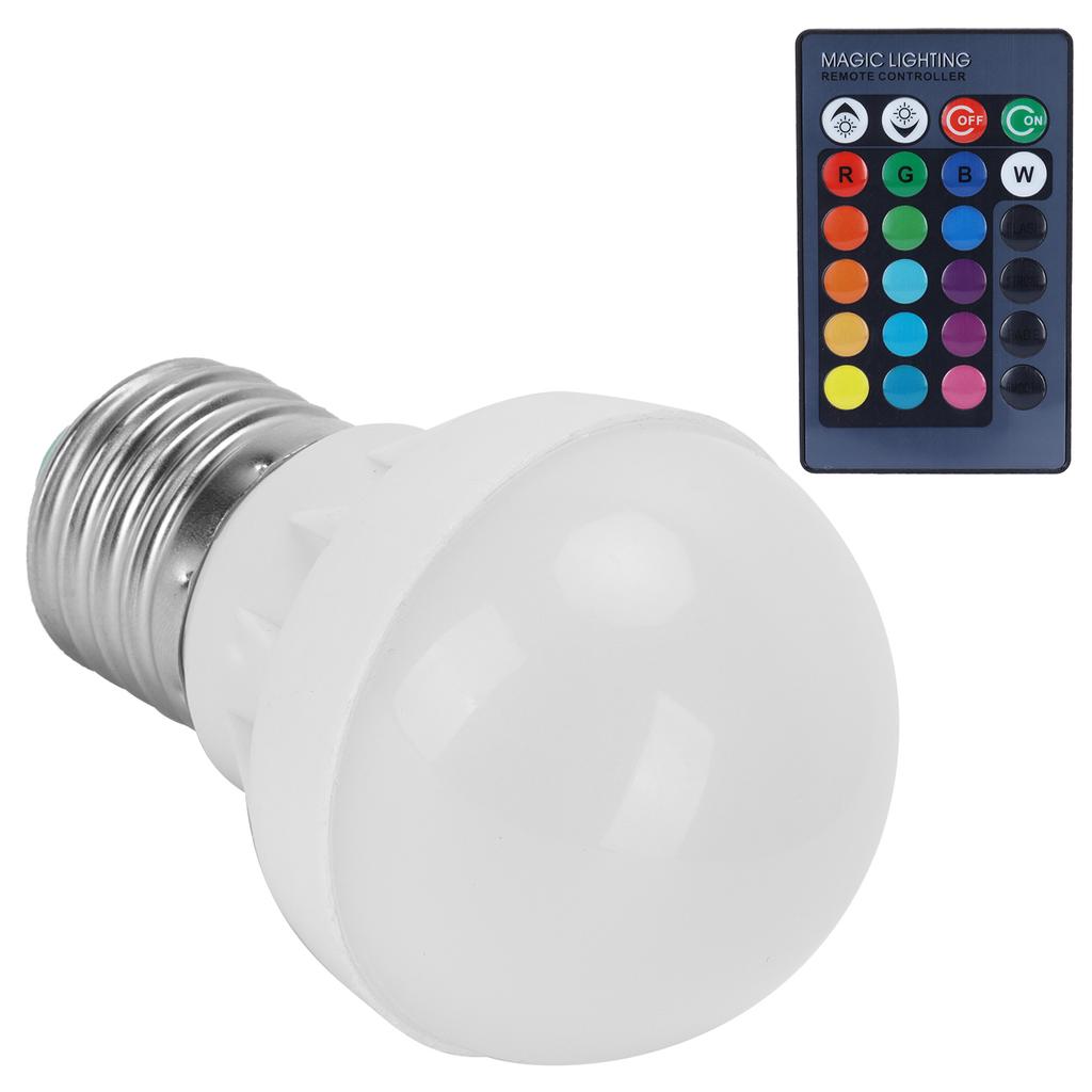 RGB+W Light Bulb 3W E27 Remote Control Color Changing Lamp Home Decoration 85265V