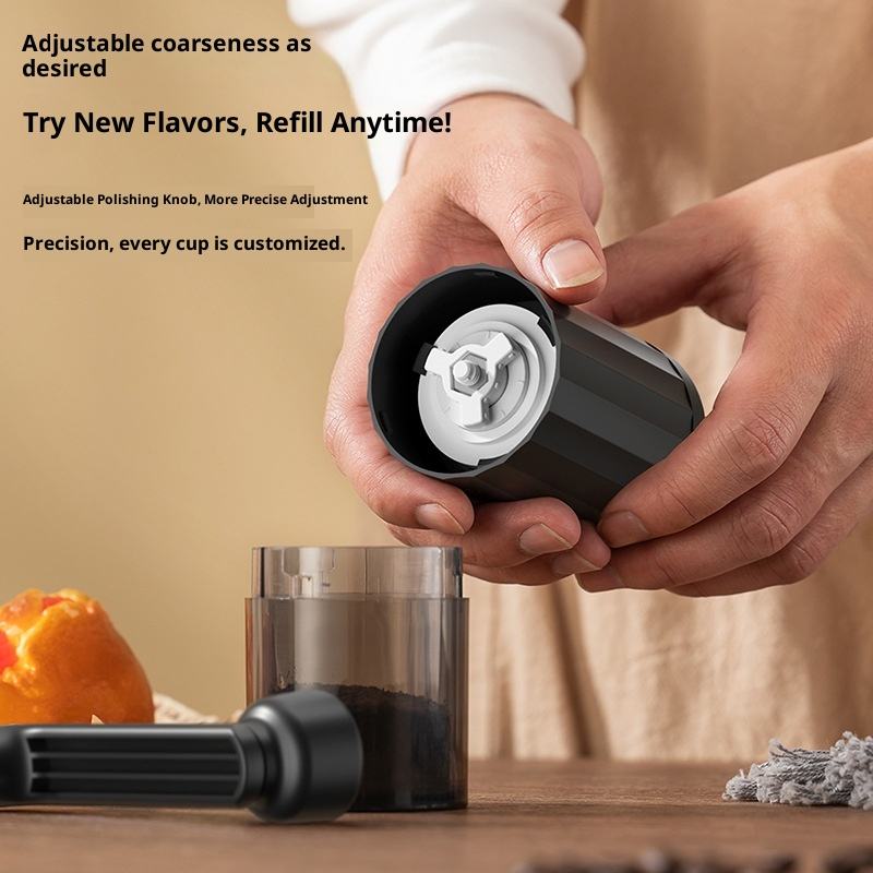 1pc New Hand Cranked Coffee Grinding Device Portable Lightweight Handheld Bean Mill for Home & Travel Manual Coffee Grinder