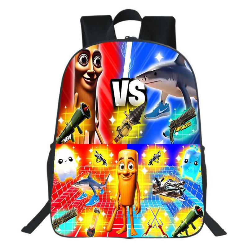 Backpack With Printed Cartoon Design For School Students