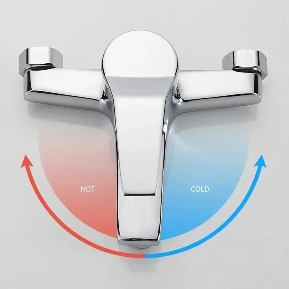 Chrome Bathroom Faucets Bathtub Facuet Wall Mounting Cold and Hot Shower Faucet Dual Spout Single Handle Mixer Tap