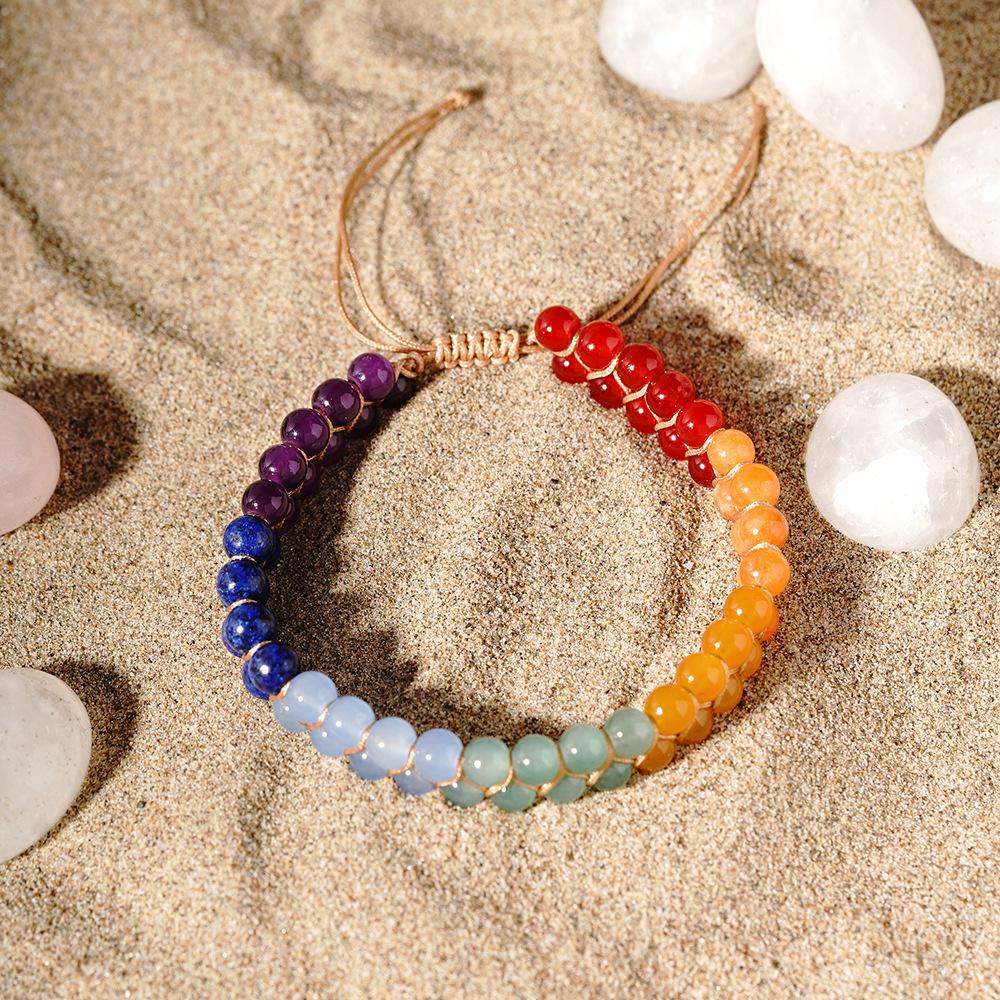 Double Layer Braided Lapis Lazuli Crystal Anklet Waterproof Fade Resistant Boho Beach Women Girls Premium Foot Jewelry Gift