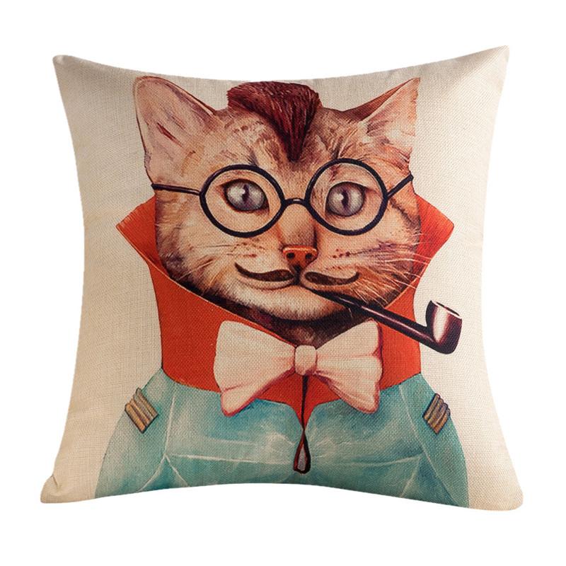 45x45cm Personalized Cartoon Animal Printed Sofa Cushion Cover Home Living Room Throw Pillowcase Decoration