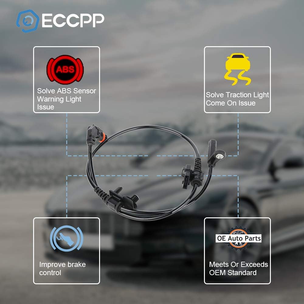 ECCPP Left+Right+Front ABS Wheel Speed Sensor ABS Sensor fit for 2008-2010 for Dodge Challenger, 2006-2010 for Dodge Charger, 2005-2008 for Dodge