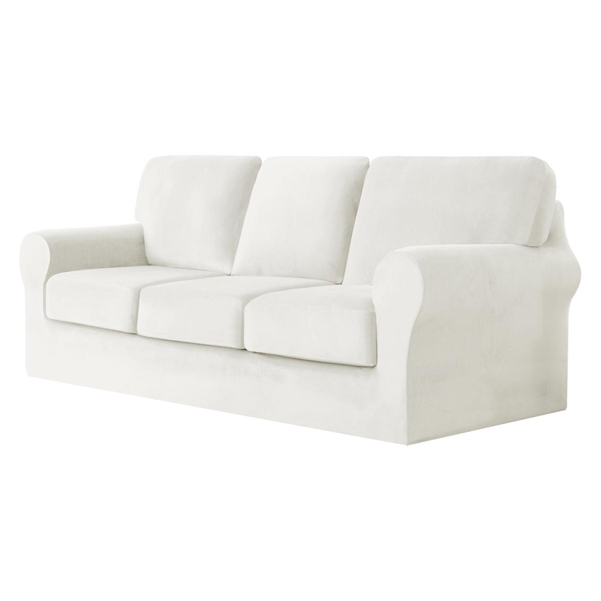 Ultra-Soft Silver Fox Velvet Sofa Cover