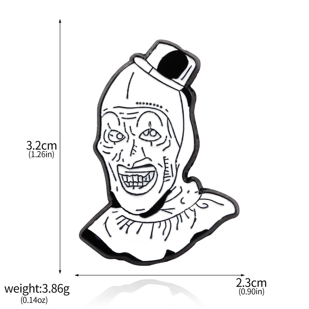 Horrorfilme Terrifier Clown 3 Brosche Filmcharaktere Metallabzeichen Für Damen Herren Rucksack Kleidung Accessoires Schmuck Geschenke
