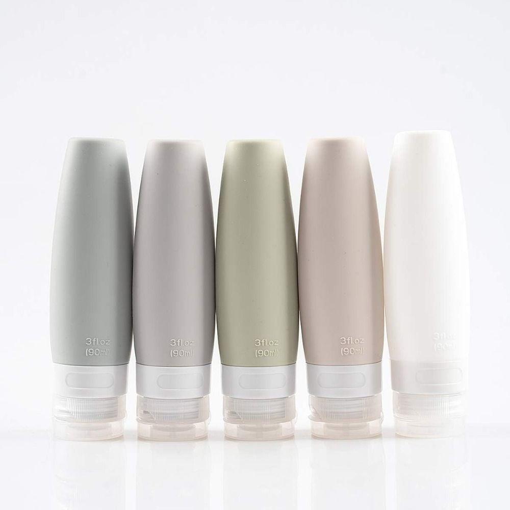4 Stück/Set Auslaufsicheres Reiseflaschen-Set Leer 60 ml Silikon-Reiseflasche Mehrfarbig Nachfüllbare Quetschflasche Shampoo-Behälter