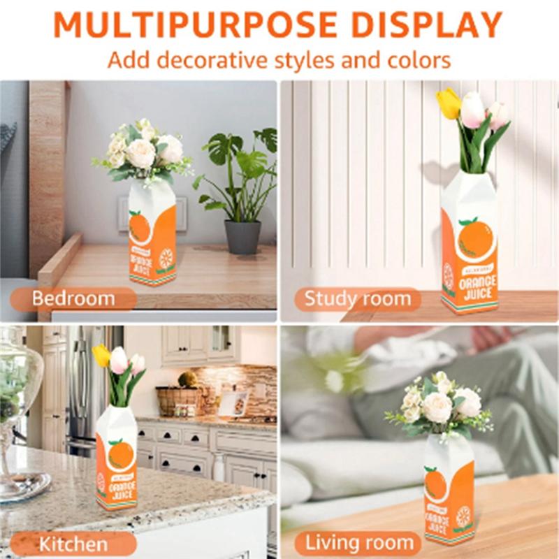 

Ваза для апельсинового сока Винтажная ваза-коробка для сока Милые цветочные вазы Декор Милая ваза Многоцелевая Декоративная