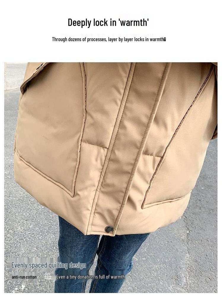 Women's Hooded Mid-Length Cotton Coat 2026 - Winter New Korean Style Loose Fit, Thick Padded Jacket Outerwear