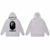 Mens Oversized Hooded Sweatshirt With Ape Head Print Heavyweight Cotton Long Sleeve Pullover Daily Wear