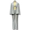 Women’s Fashionable Autumn & Winter Glitter Suit: Three-Piece Set with Jacket, Underwear, & Straight-Leg Pants.