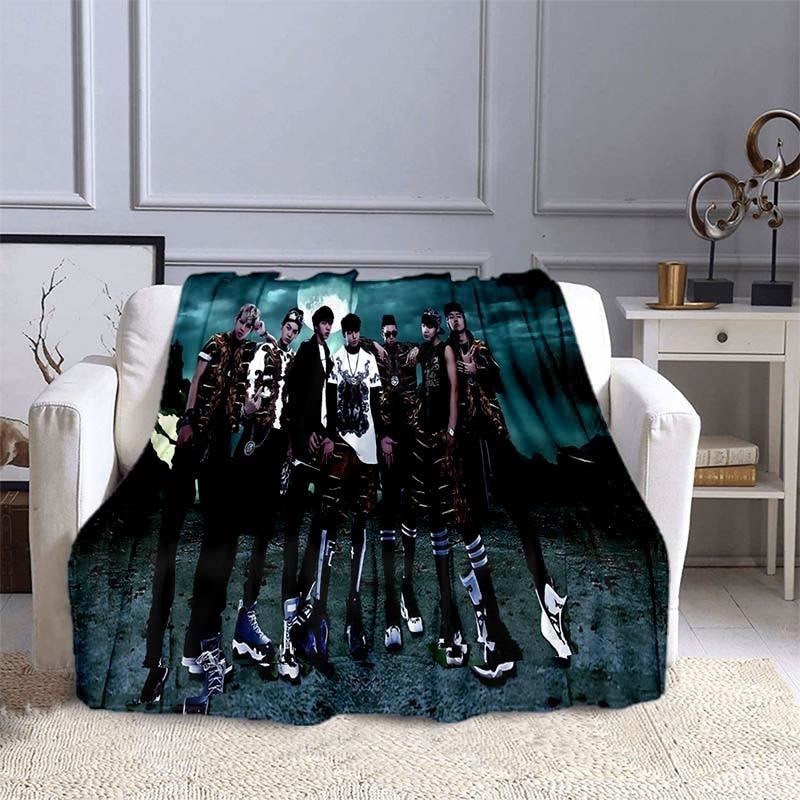 BTS Kpop Deken Plaid Kpop Cadeau Flanellen Deken voor Tienermeisjes Volwassenen Warm Pluche Plaid voor Bed Bank Sofa