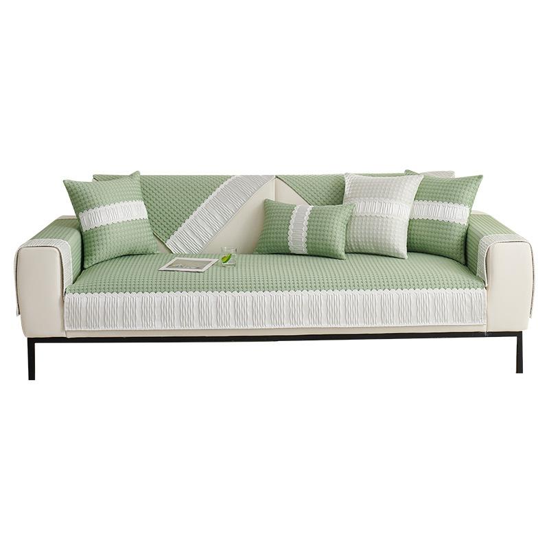 Ice Silk Sofa Cushion Summer Mat Cushion  New Simple Premium Cool Doudou Non-Slip Cover Cloth Towel Cover