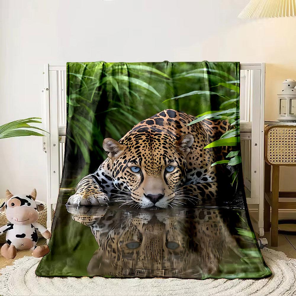 Leopard by Water Blanket for All Seasons Blanket Lunch Break Throw Gift