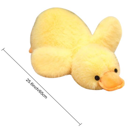 Lying Duck Plush Toy Yellow Duck Plushie Stuffed Animal Comfort Doll Pillow Home Office Bedroom Decoration Kids Adults Birthday Gift