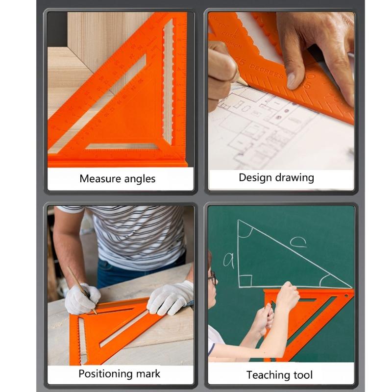 Carpenter Rafter Square Triangle Ruler Angle Drawing Tool for Exact Measurements in Furniture and Model Construction