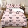 3Pcs Pink Love Bedding Set 3D Printed Coreless Duvet Cover For Bedrooms, Gift For Lover Multiple Sizes, Soft And Comfortable