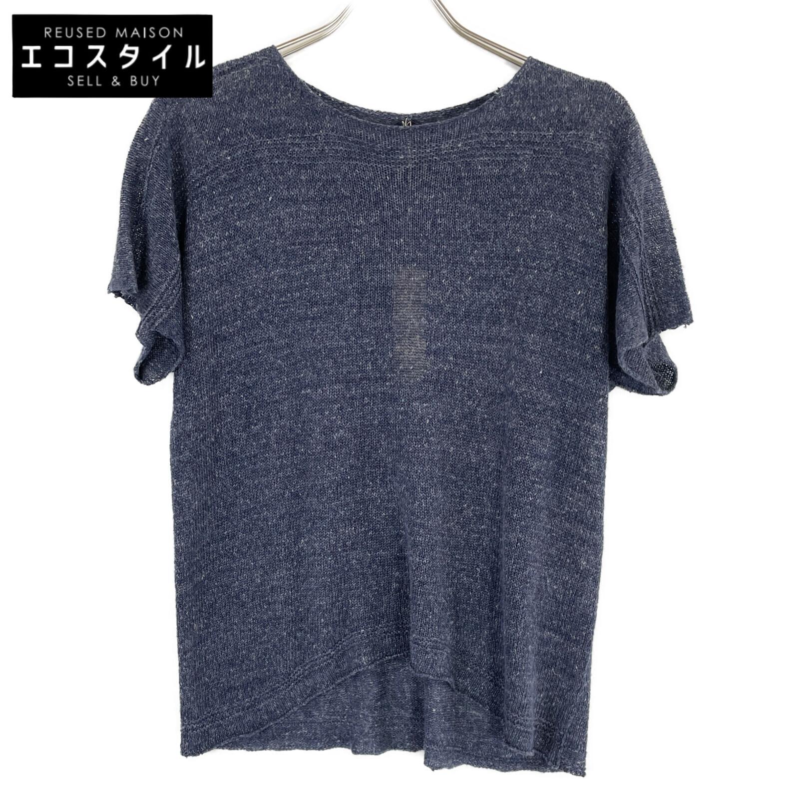 

Babaghuri J0512KB601 100% linen knit tops L IndigoUsed