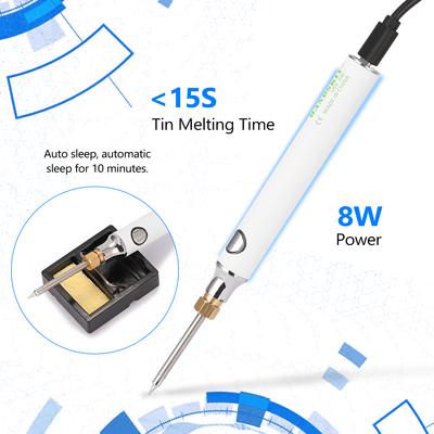 HANDSKIT-soldador de carga USB, Kit de soldador eléctrico de temperatura ajustable, 5V, 8W, con