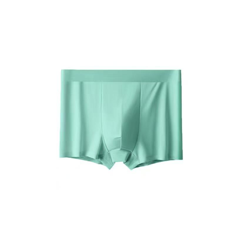 Men's Summer Ice Silk Moisture-Wicking Lightweight Boxer Briefs with Breathable Double-Layer Crotch