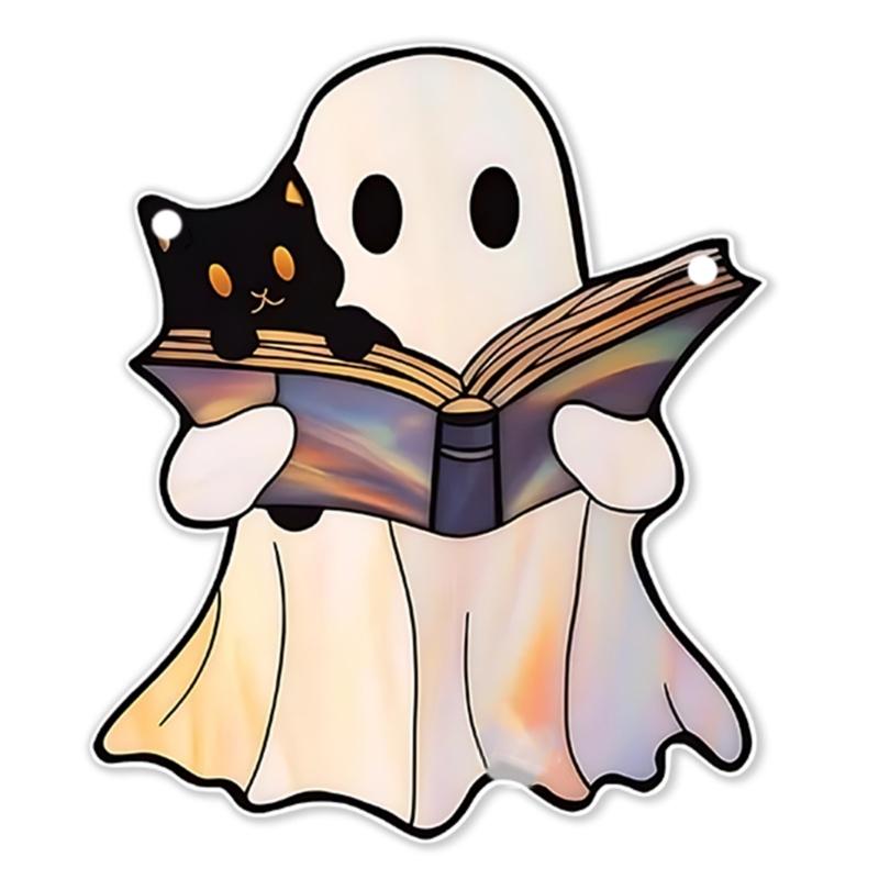 Cartoon Halloween Ghostly 2D Flat Acrylic Wall Decors Light Hanging Craft Ornament For Home Office School Decoration